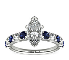 Luna Sapphire and Diamond Engagement Ring in Platinum (1/3 ct. tw.)